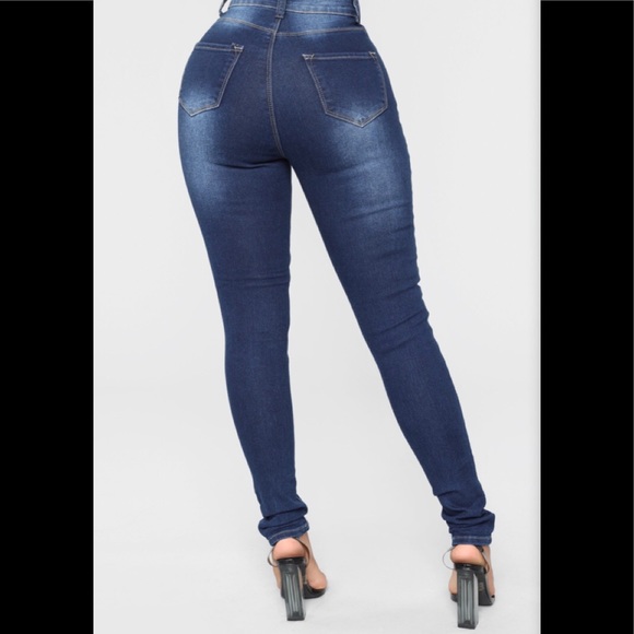 Fashion Nova Dark Wash High Waisted Skinny Jeans - Picture 7 of 7